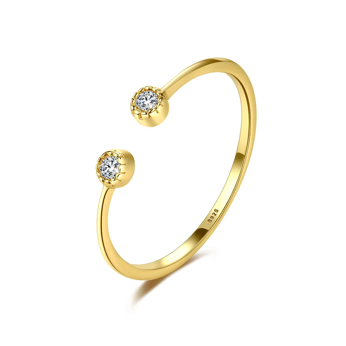 S925 srebrny pierścionek europejski vintage otwartego pierścienia splatyzowany 18 -karowy Złoty Złoty Pierścień Pierścień Moda Women End Pierścień Biżuteria Walentynki Prezent Mother's Day's Day