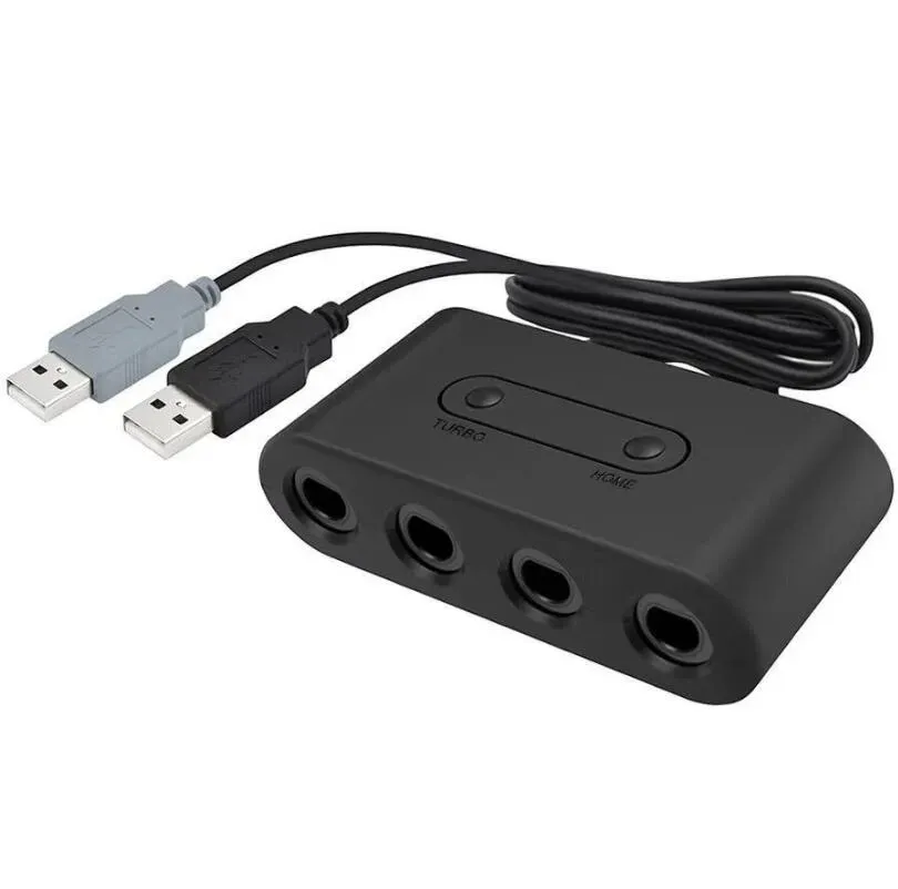4 منافذ GC Gamecube إلى Wii U PC USB Switch Game Controller Converter Super Smash Brothers