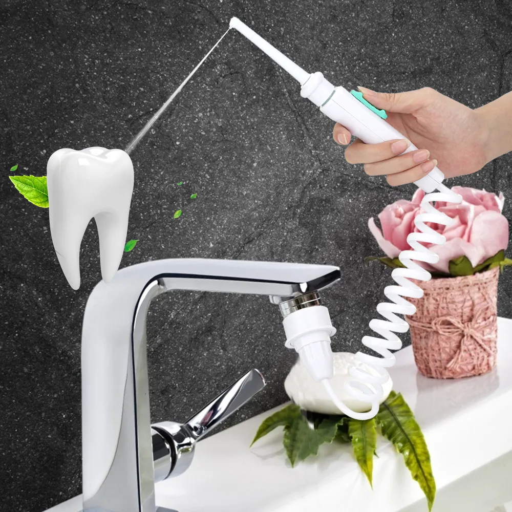 Andere Mundhygiene Tragbare Zahnwasserflosser Munddusche Wasserhahn Jet Zahnstocher Zahnreinigung Aufhellungswerkzeuge mit Sprühdüse Zahnbürste 230524