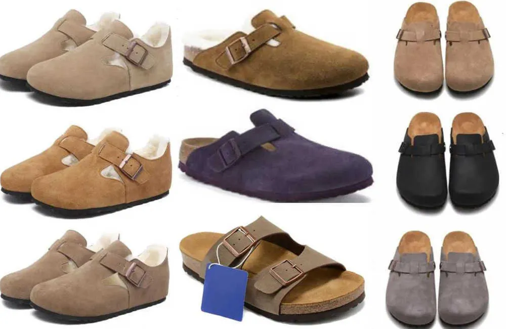 designer Boston AMOROUS GRACE sandales hommes femmes toboggans Tokio Shearling Soft Footbed Clogs Suede Leather Buckle Strap Shoes Mayari Motion design 67ess