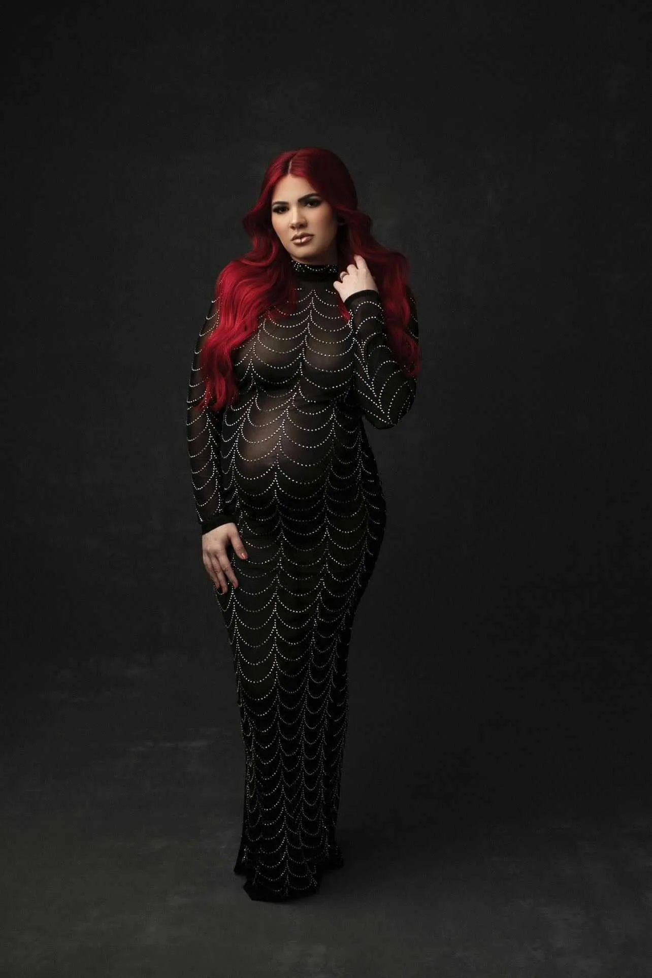 DHgate.com:Sexy Maternity Dress Mesh Maxi Gown, See-Through Hot Drill ...