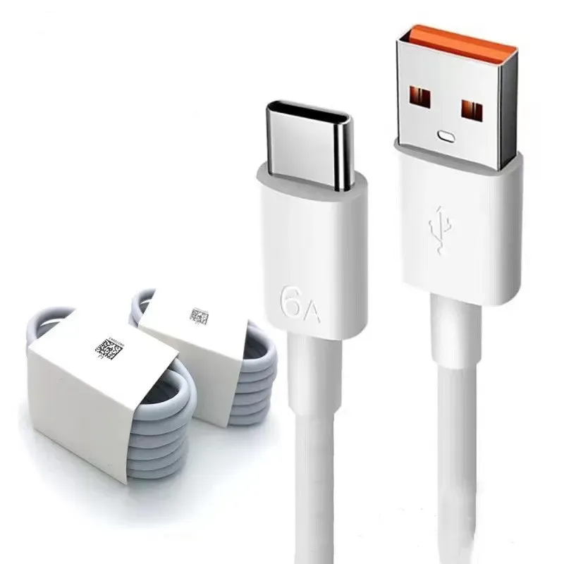 6A 66W USB Typ C snabb telefonkabel för Huawei Samsung Honor Oppo Xiaomi X 11 13 Android -telefoner Snabbladdning av USB C -laddare Kablar Datalinje Cord MQ100