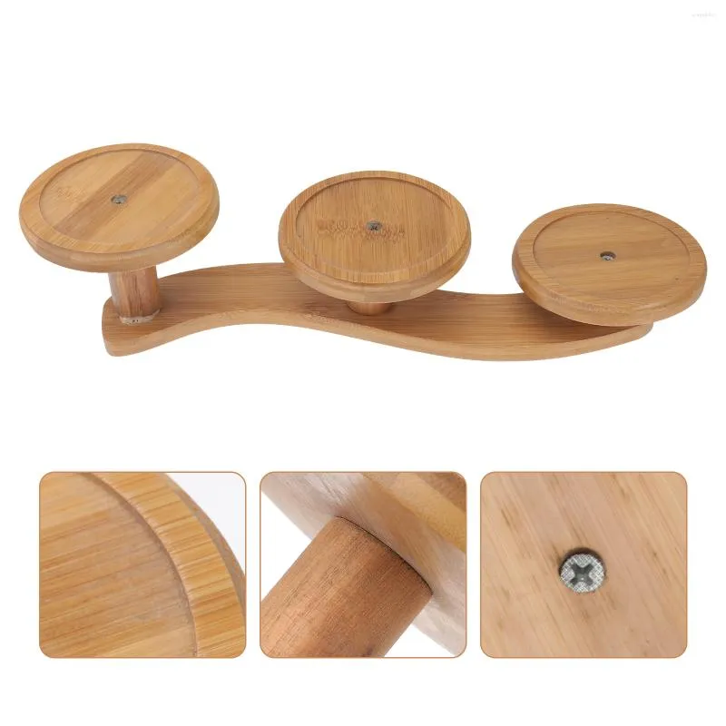 Dinnerware Sets Shelf French Fries Storage Stand Bamboo Cutlery Container Plate Rack Holder Serving Tray