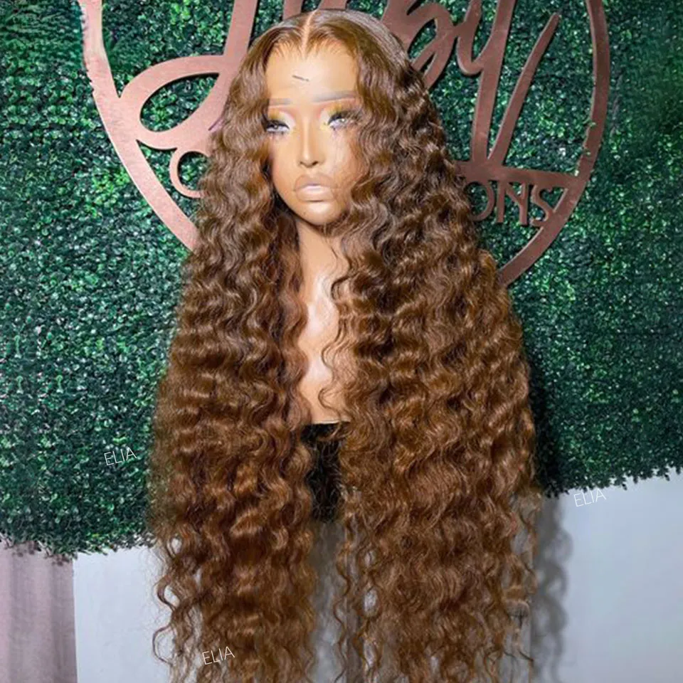 Brazilian Brown Deep Wave Wig Glueless HD... From  display picture 3
