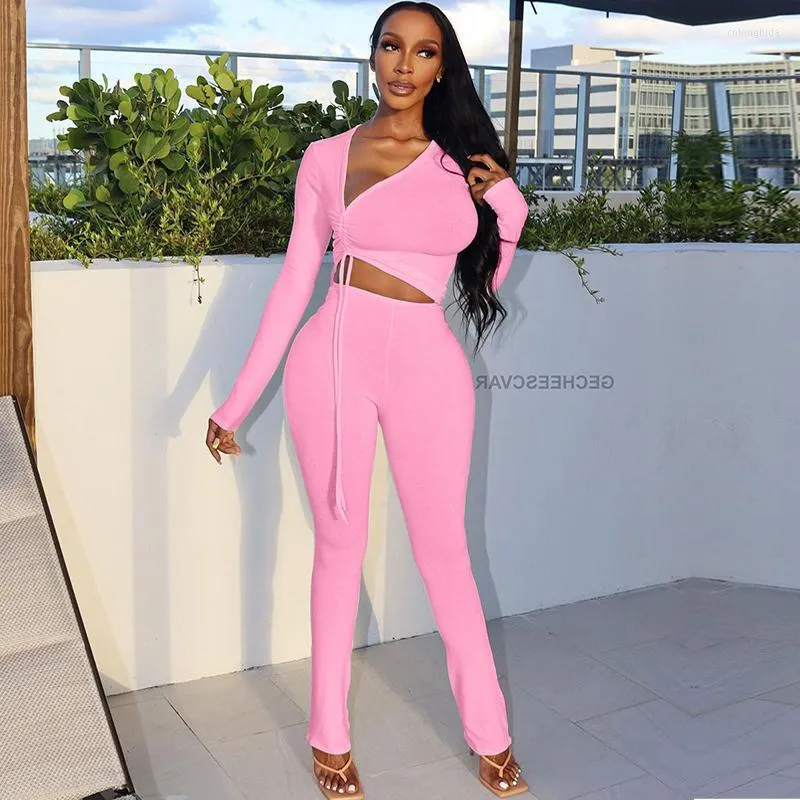 2023 Fall Womens High Waist Drawstring Pencil Legging Outfits With Cut Out  Long Sleeves And Ruched Top Perfect For Gym And Sportswear From Cnlongbida,  $17.37