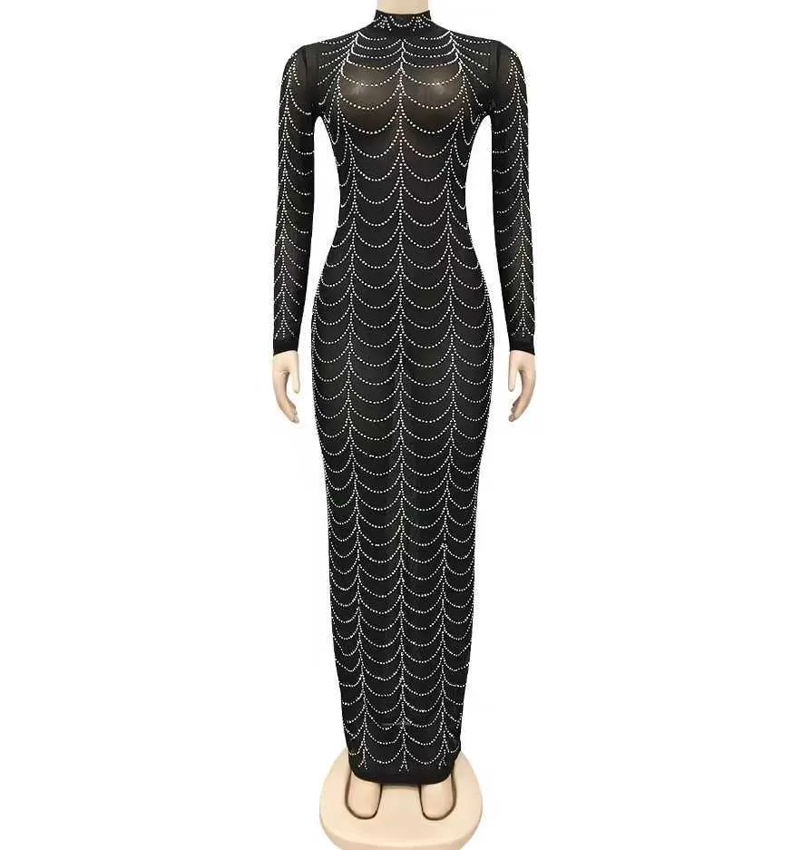 DHgate.com:Sexy Maternity Dress Mesh Maxi Gown, See-Through Hot Drill ...