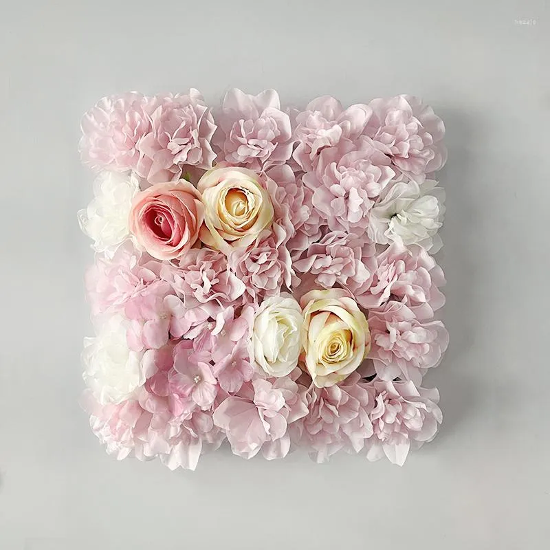 Decorative Flowers 30x30cm Artificial Silk Rose Dahlia Wall Flower Panel For Wedding Decor Party Backdrop Home Decoration