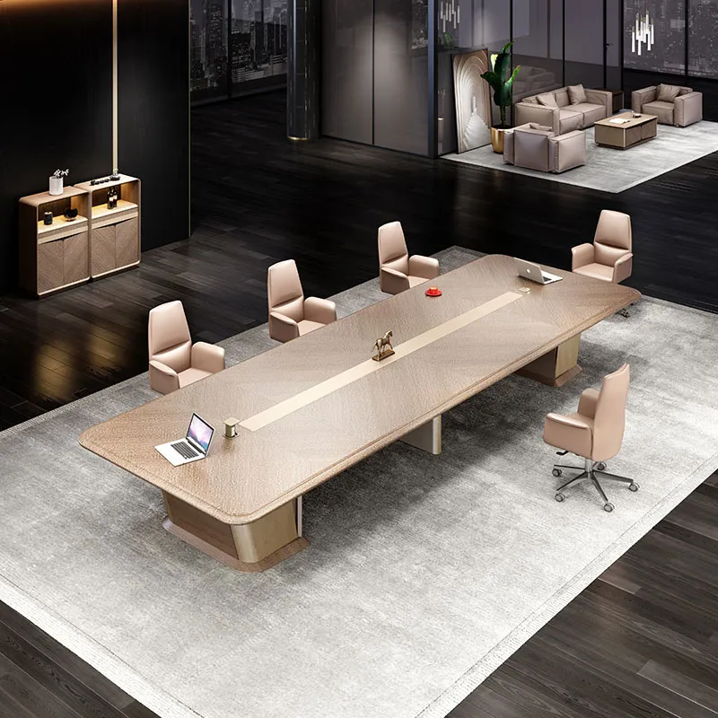 Commercial Furniture office Luxury large modern brown conference room long table