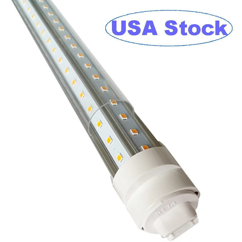 T8 T10 T12 LED -ljusrör, 8 fot 72W R17D (ersättning för F96T12/CW/HO 250W), klar täckning roterande bas 8ft butik glödlampa, 6500k cool vit, 9000 lm usastar