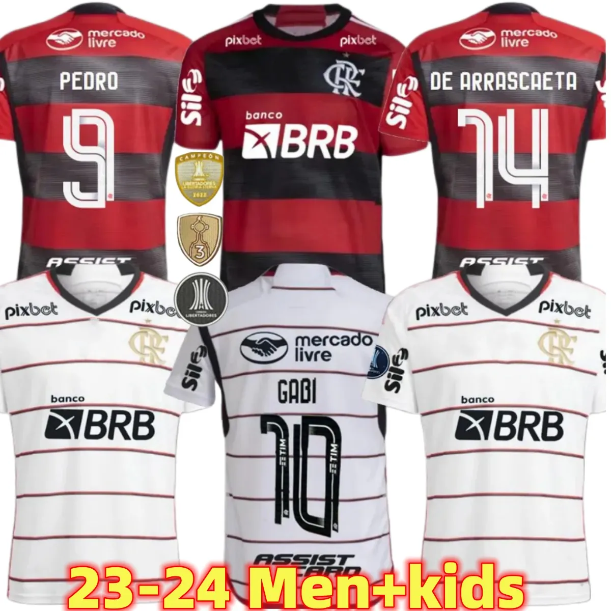 23 24 24 Koszulki piłkarskie Flamengo E.RIBEIRO GABI VIDAL DE ARRASCAETA Pedro B.Henrique Flamengo 2023 2024 Men Kit Kit Football Shirts Camisa