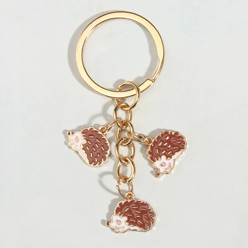 Mignon porte-clés hérisson porte-clés Animal porte-clés Souvenir cadeaux pour femmes hommes sac à main accessoire clés de voiture bricolage bijoux faits à la main