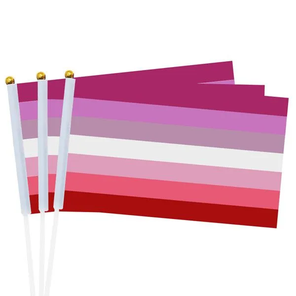 Wisafory 50 bandierine arcobaleno Pride Mini Progress Pride Flag Handheld Rainbow Gay Pride bandiera piccola bandiera decorativa per feste e celebrazioni LGBTQ 21 x 14 cm 2