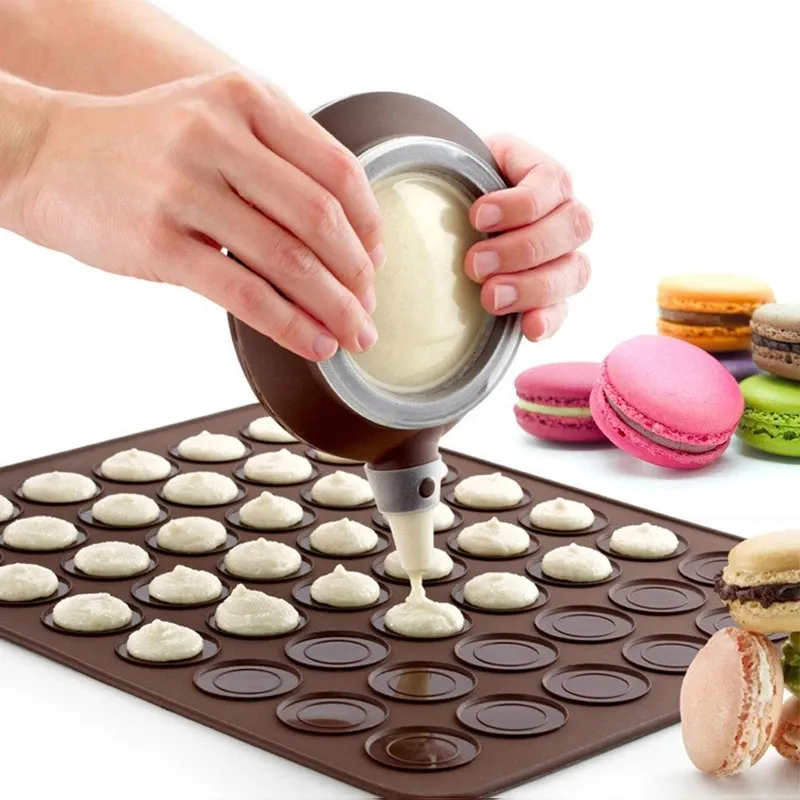 48 gat 38*28 cm macaron siliconen pad bakmat ronde vorm bakkussen diy cake dessert oven voering bakgereedschap voor cakes