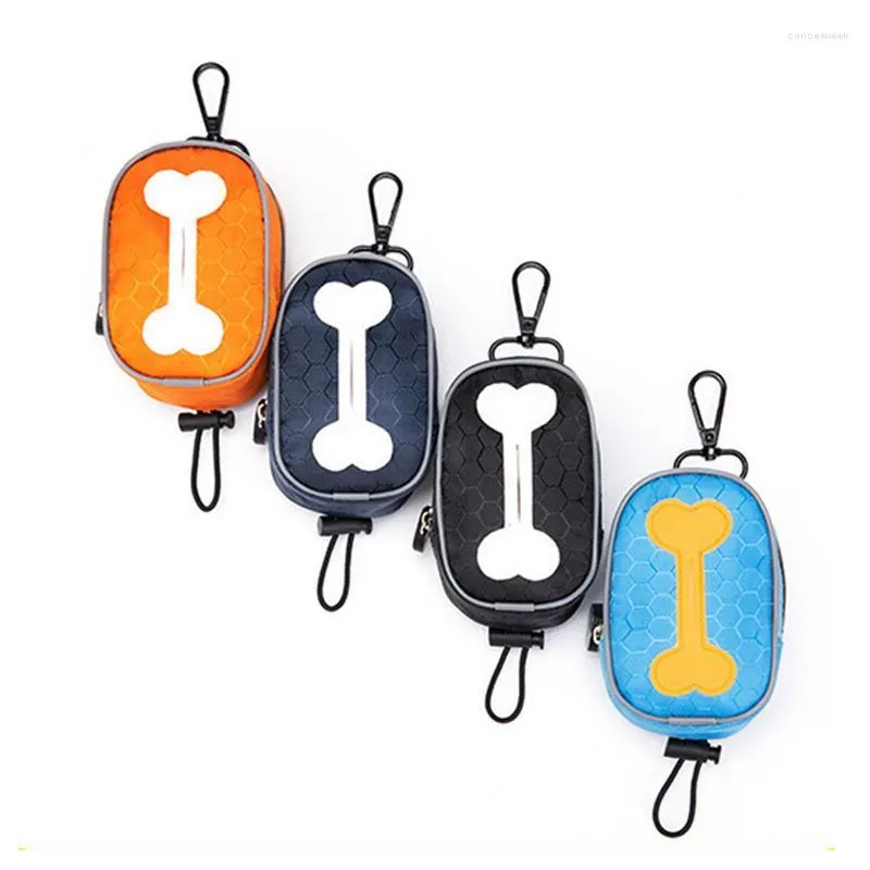Dog Car Seat Covers Bone Pattern Poop Bag Holders For Leashes Holder With Clip-On Leakproof Waste