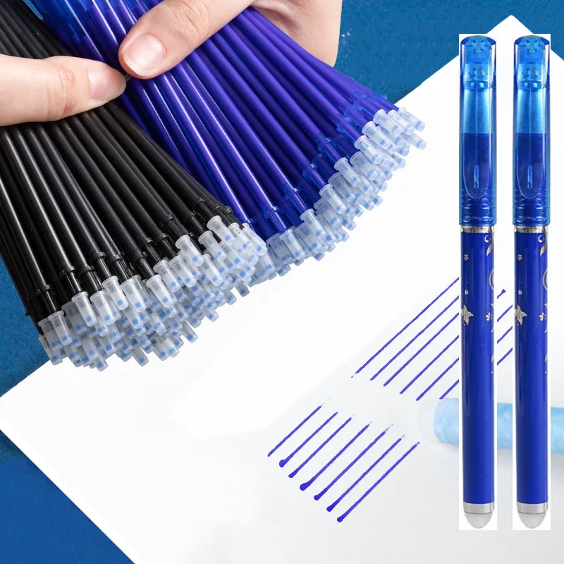 Gel Pens 100 Refills 2 Erasable Gel Pens 1 Eraser Set Retro Style 0.5mm Washable Handle Magic Gel Rods School Office Writing Stationery 230525