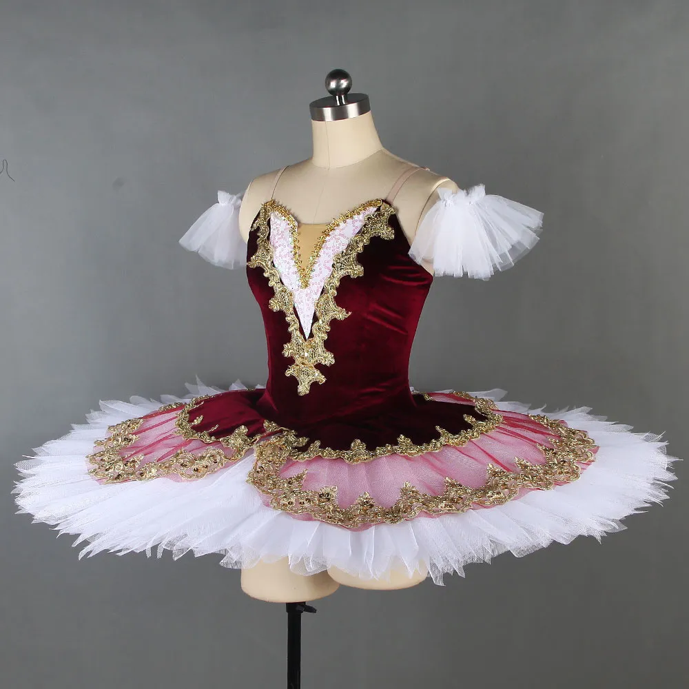 Professional Red Swan Lake Ballet Tutu Dress for Kids and
