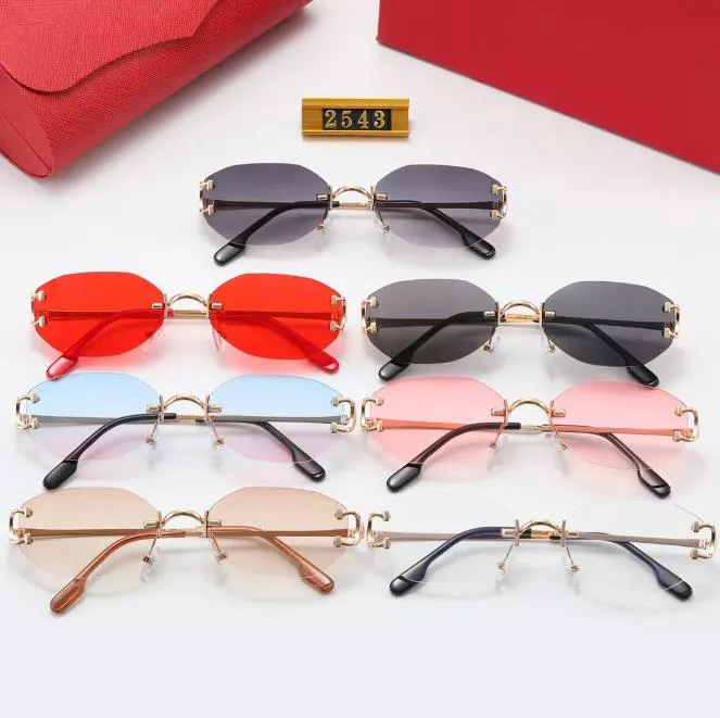 Męskie markowe okulary przeciwsłoneczne damskie Kompozytowe metalowe oprawki optyczne bez oprawek Klasyczne prostokątne kwadratowe Luksusowe złote okulary przeciwsłoneczne