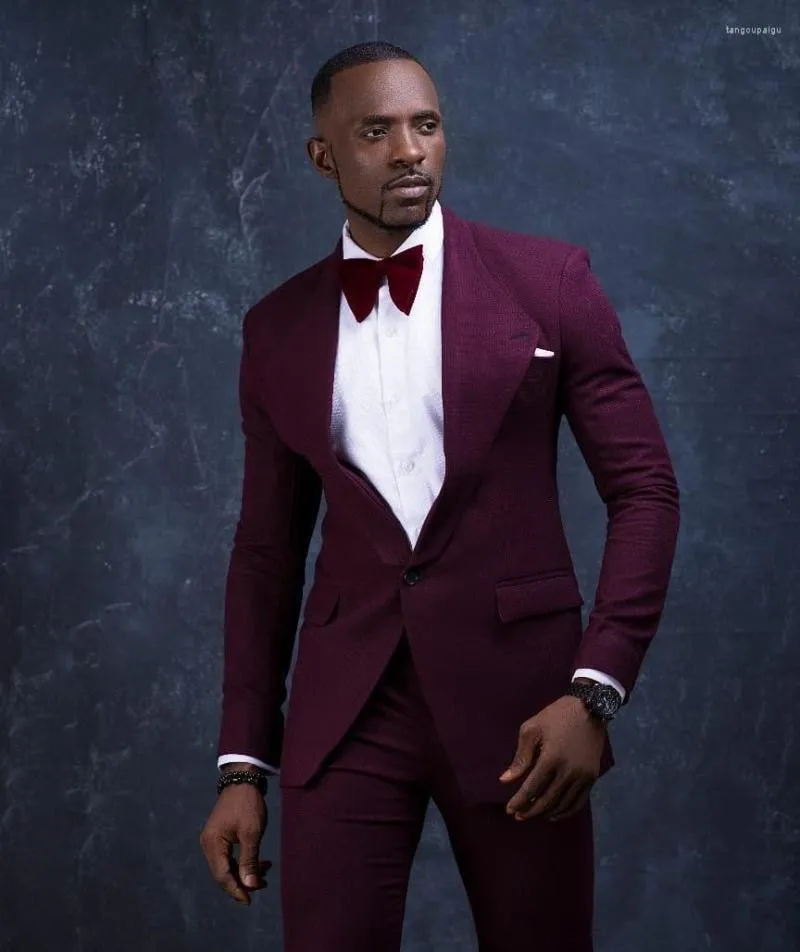 Mens suit jacket burgundy top