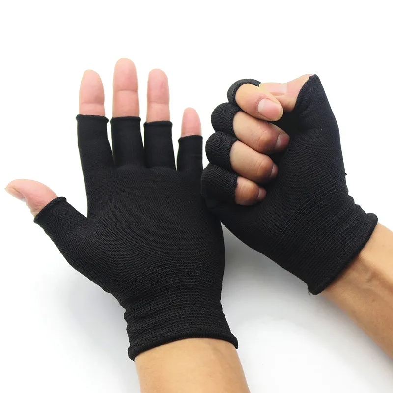 Gants Moto/velo Demi-doigts Antidérapants - Cuir Beige - Taille Unique (neuf)