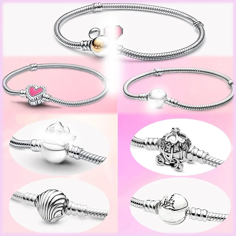 Nouveau bracelet Pandora en argent sterling 925 Bracelet graffiti 100 anniversaire en argent convient aux dames primitives bijoux de charme accessoires de mode