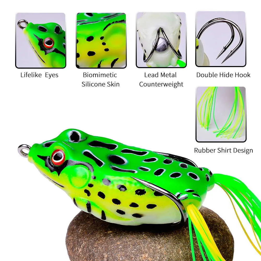 Topwater Ray Frog Cichlid Fishing Artificial Bait With Cichlid Fish Hook  Soft Plastic, 5g 17.5g, Three Wood Options P230525 From Mengyang10, $2.21