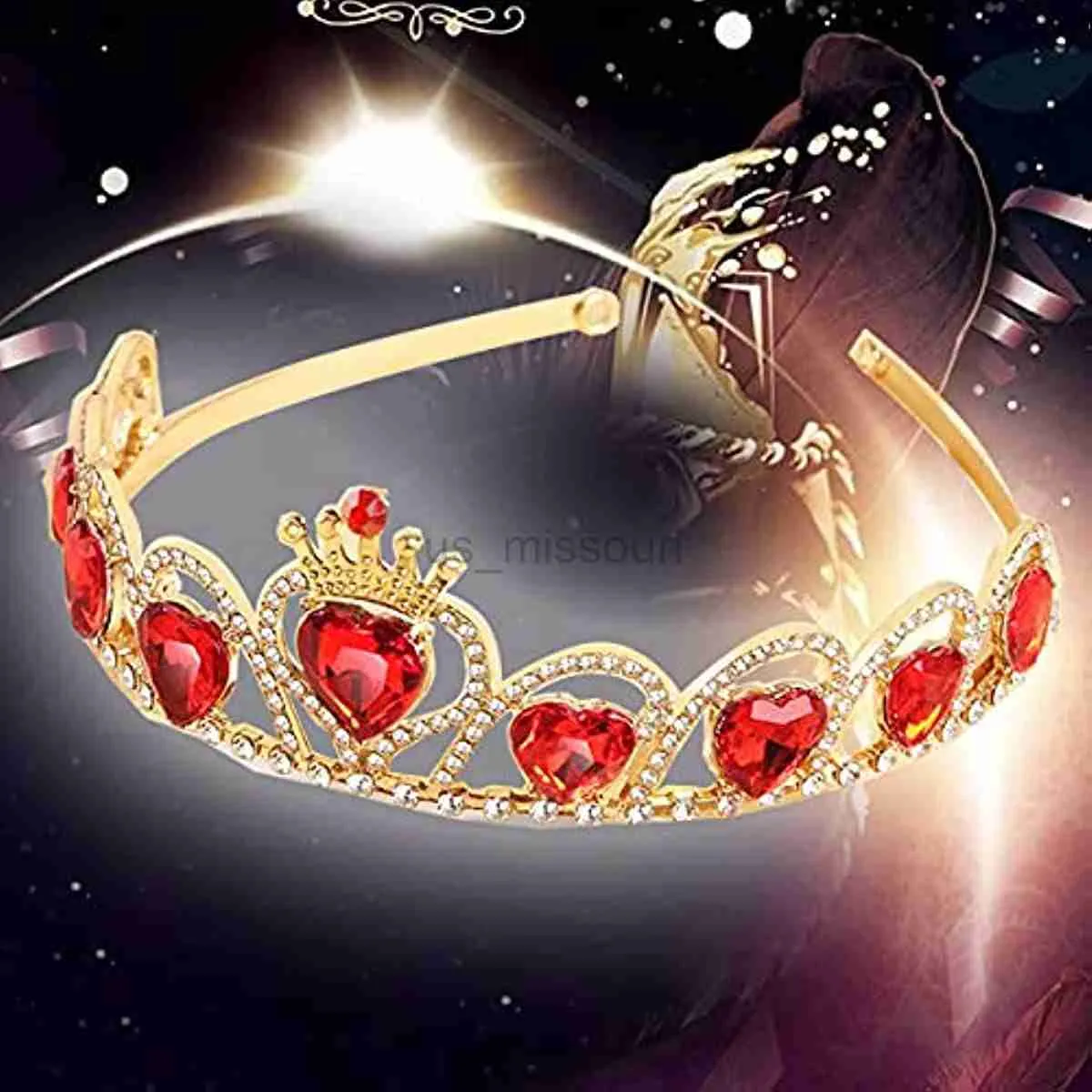 Evie Royal Red Heart Necklace And Tiara Set Queen Of Hearts Eive Costume For Girls Teens And Halloween Red Fashion Jewelry From Us missouri 10.85 DHgate.Com