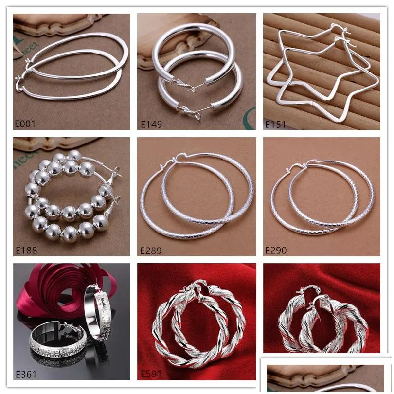 Hoop Huggie High Grade Wholesale Fashion Hie Hie Sterling Sier Serrings 10 пар смешанные стиль женская 925 серьги gte60 Drop Delivery Ewem Dhmiy