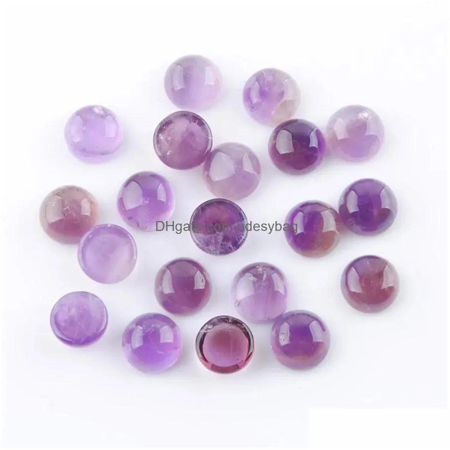 Luźne kamienie szlachetne naturalne koraliki bez otworu 6x4mm okrągłe kabochonowe tygrysy oko ametyst Rose kwarce lapis lazi agates opal bu331 Drop Deliv DHGN0