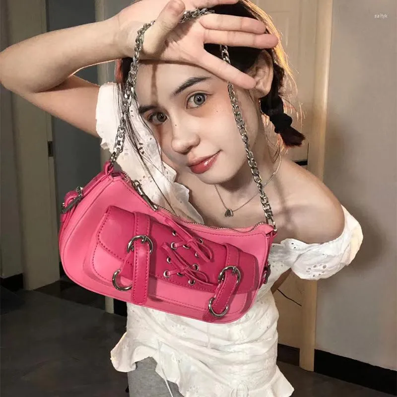 DHgate Gothic Shoulder Bag Trendy Y2K Moto Inspired Messenger Purse for Women Bags Luggage Accessories
