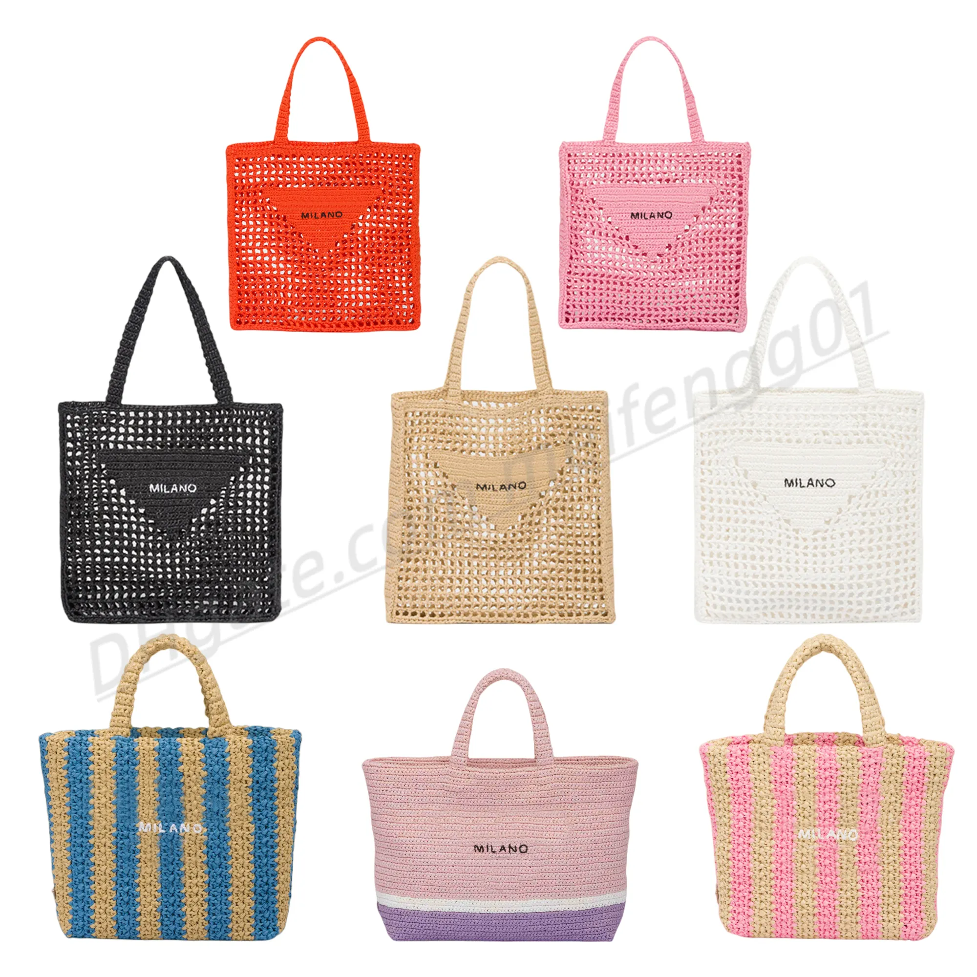 Designer Sacs à bandoulière pour femmes Sacs fourre-tout en fibre de coco Sacs fourre-tout à la mode Broderie manuelle de qualité Sacs à provisions décontractés Sacoches Sacs Sacs tissés