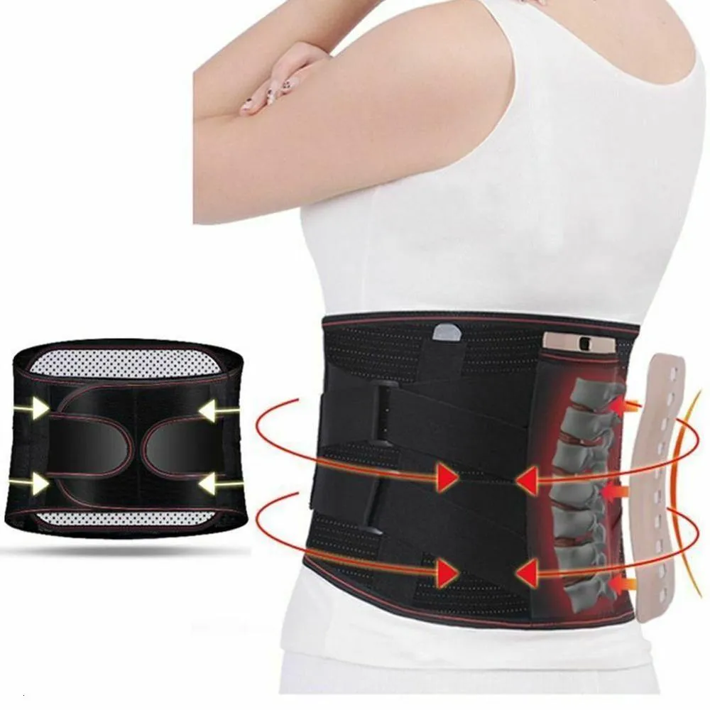 Waist Support Adjustable Tourmaline Selfheating Magnetic Therapy Belt Lumbar Back Brace Double Banded aja lumbar 230524