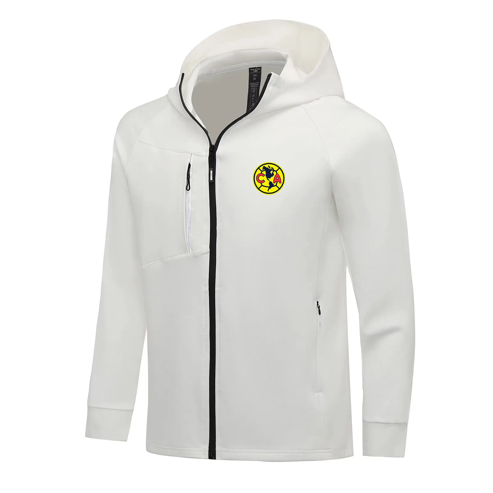 Club America Men Jackets Autumn warm coat leisure outdoor jogging hooded sweatshirt Full zipper long sleeve Casual sports jacket