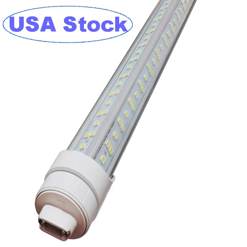 T8 T10 T12 8ft LED-buislicht, R17D HO 8ft LED-lampen, 96 "V-vormig, 144W (vervanging voor F96T12/CW/HO 300W), Cold White 6000-6500K Clear Lens, Dual-End Power Crestech888