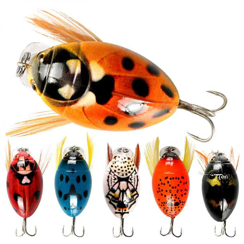 Topwater Artificial Spinner Bait Lure Ladybug, Cicada, Bug, And