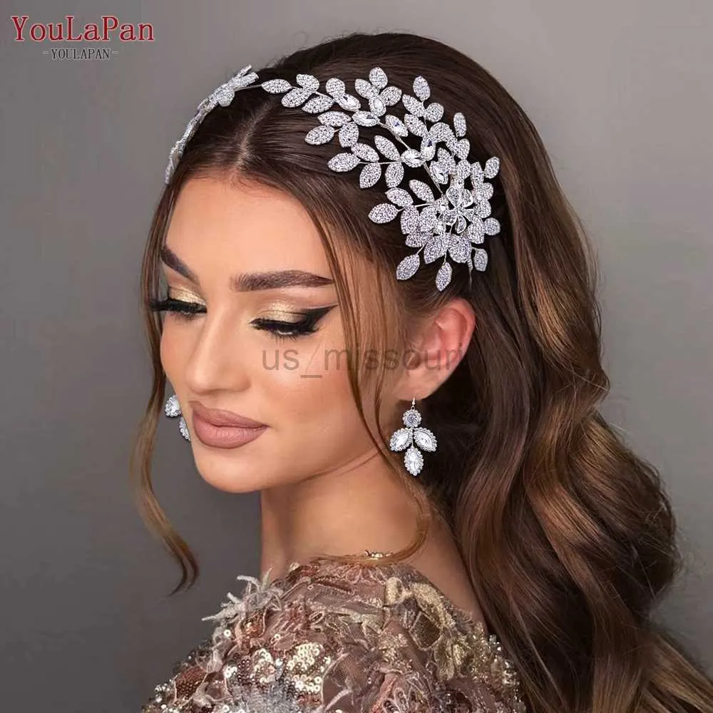 Andere mode -accessoires Youlapan HP518 Bridal Tiara Alloy Bladeren vrouw hoofdband bruiloft haar accessoires Pageant sieraden Diadeem Party Bride Headpie J230525