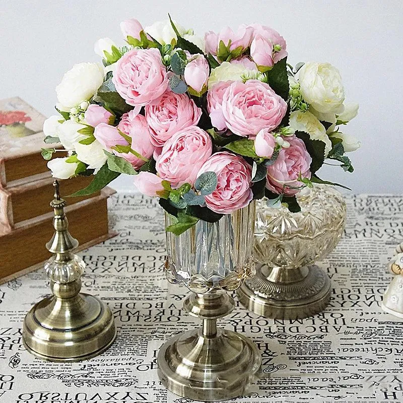 Decorative Flowers Imitation Flower 5 Head Persian Roses Home Wedding Decoration Philly Silk Rose Po Props Manual DIY Tabletop Vase