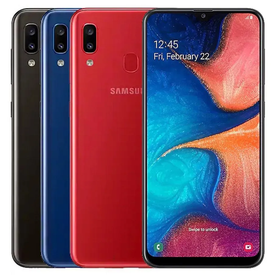 Refurbished Original Samsung Galaxy A20 A205U 6.4 inch Octa Core Android 9.0 3GB RAM 32GB ROM 1560x720 13MP Unlocked Single Sim Phone