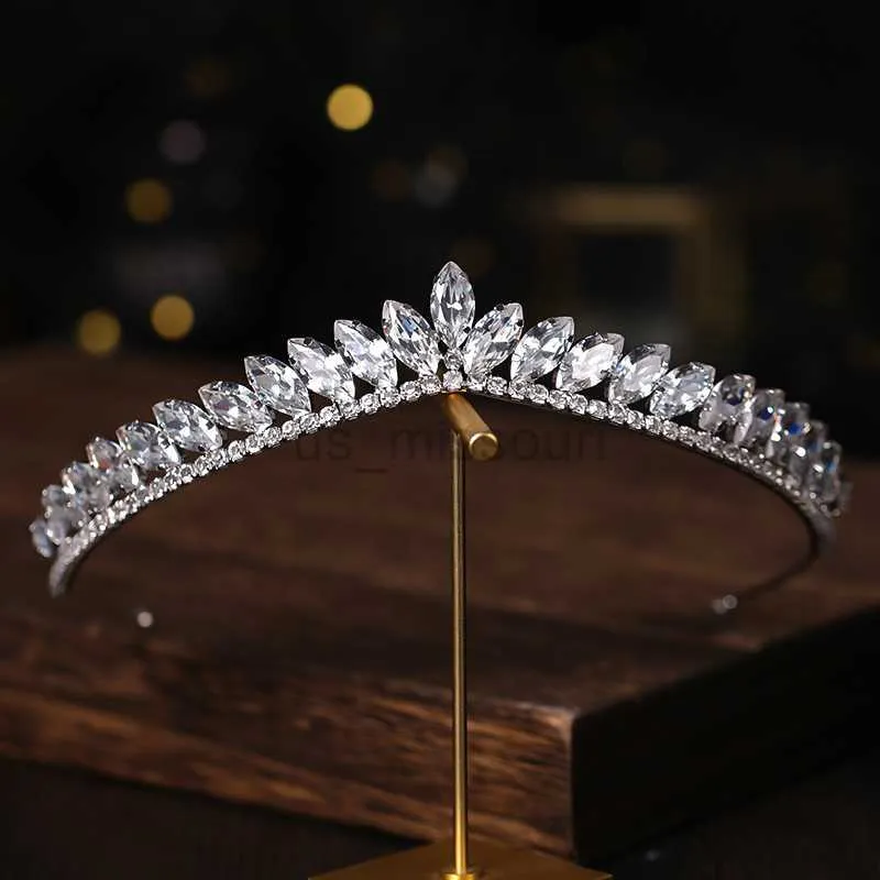 Other Fashion Accessories Baroque Luxury Silver Color Crystal Bridal Tiaras Crowns Rhinestone Pageant Diadem Veil Tiara Headband Wedding Hair Accesso J230525