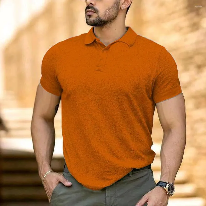 Men's Casual Shirts Men Button Up Short Sleeve Slim Fit Business V Neck Shirt T Blouse