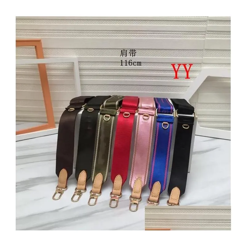 Bag Parts Accessories 3 Piece Set Bags Sale 7 Colors Pink Black Green Blue Coffee Red Shoder Straps For Women Crossbody Fabric Str Dhmqk