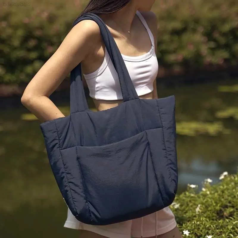 Nylon puffer handbags deals