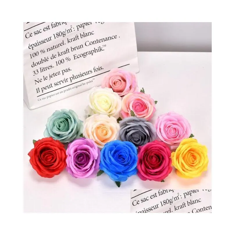 Couronnes De Fleurs Décoratives 200 Pcs 10 Cm Soie Rose Têtes De Fleurs Artificielles Bricolage Pour Mariage Mur Arche Bouquet Décoration Drop Deliver Dhqbm