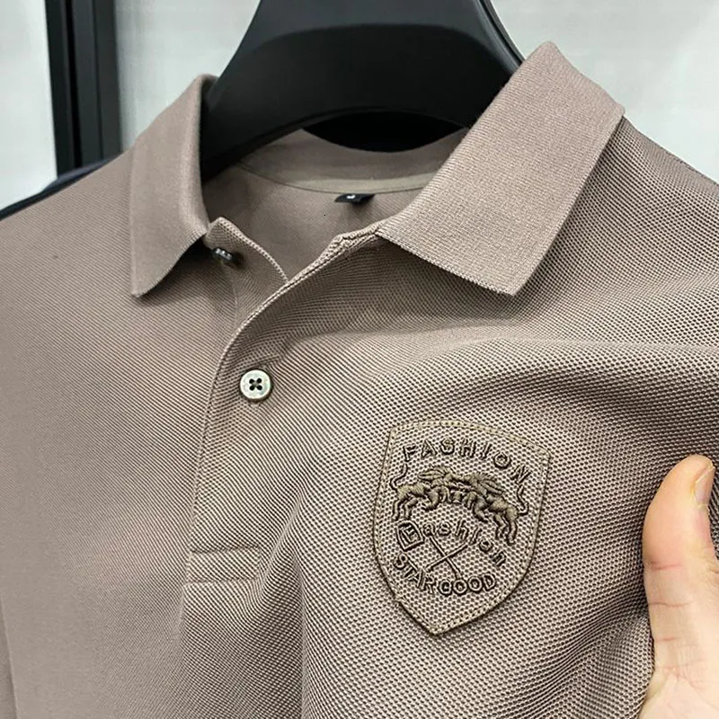 Herren-Polohemden, hochwertiges besticktes Poloshirt für Herren, Frühling/Sommer, High-End-Business-Casual-Sport-Kurzarm-T-Shirt mit Polo-Ausschnitt, 230524