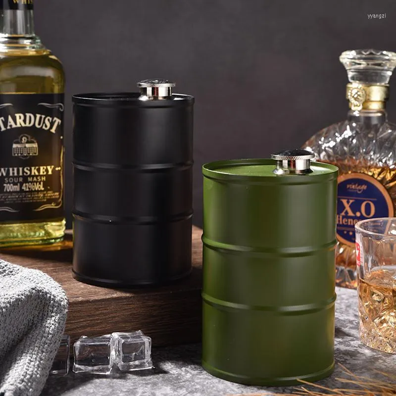 Hip Flasks 304 Acier Inoxydable Baril D'huile Pichet À Vin 750ml Bouteille Portable À L'extérieur Personnalisé Voiture Whisky Vodka Pot Flacon À Alcool