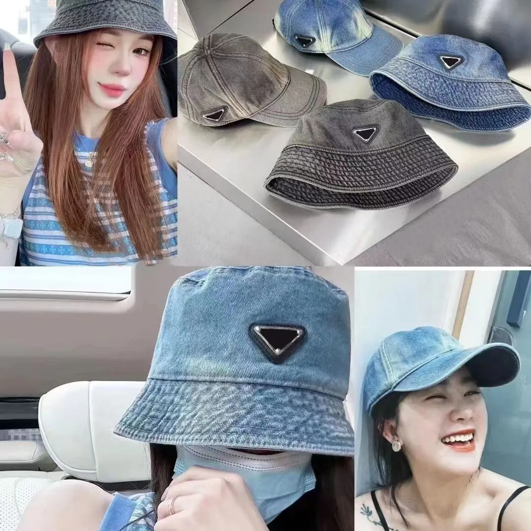 Denim Bucket Hat for Men Women Versatile Outdoor Sunshade Hat Adjustable Strap 2024 Korean Fashion Trend Unisex Casual Fisherman Hat