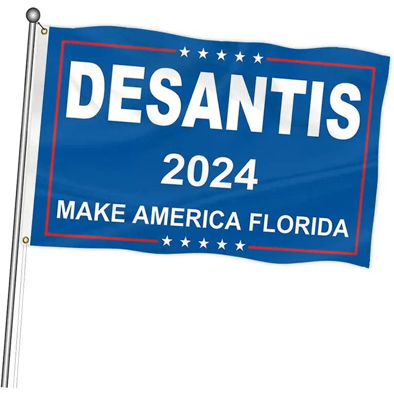 Presidential Election Desantis Flag Trump 2024 Garden Banner Decorations Polyester Flags