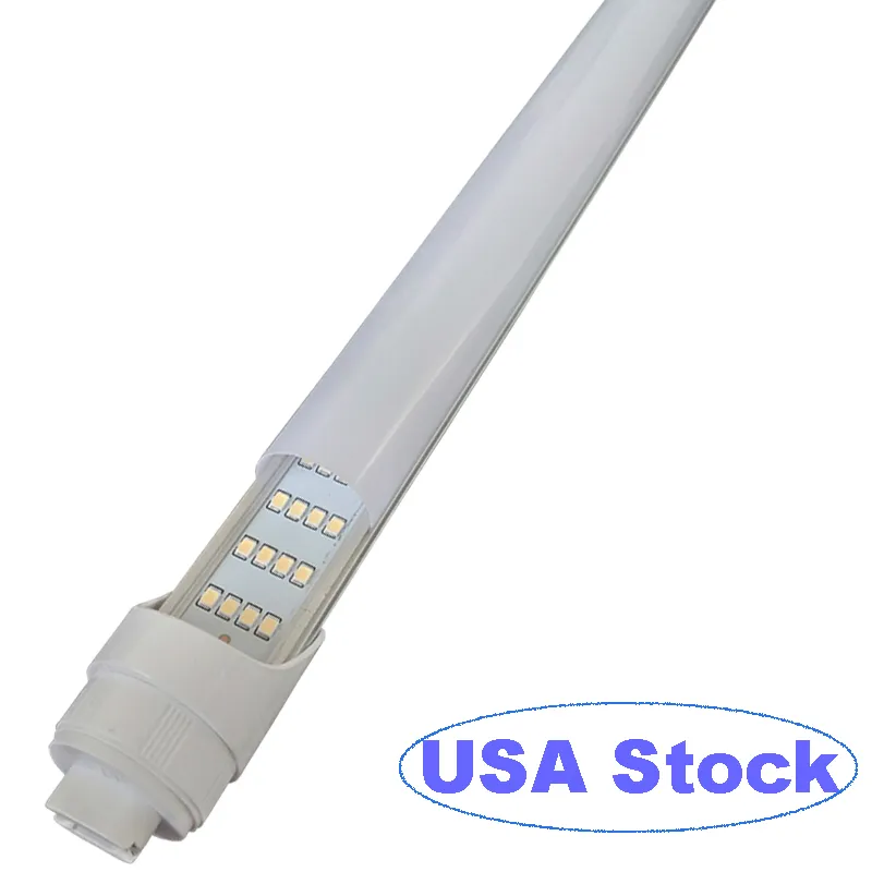 T8 T10 T12 Tubo LED de 8 pés LED, lâmpadas LED R17D HO 8ft, 96 "4 linhas, 144W (substituição para f96t12/cw/ho 300w), branco frio 6000-6500K Lente clara, energia dupla Crestech8888