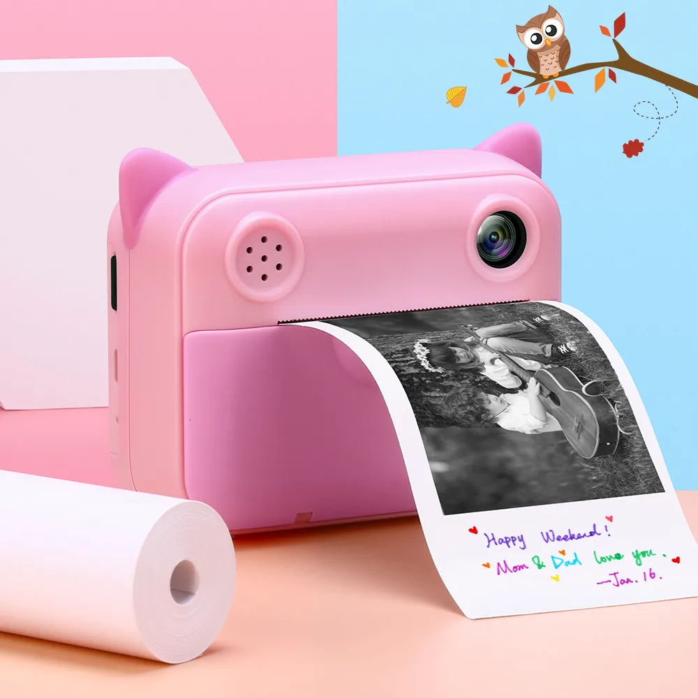 Zabawne kamery dla dzieci instancję drukowania kamera dziecięca kamera cyfrowa 2,4 -calowa ekran dziecięcy zabawka na urodziny prezent świąteczny 230525