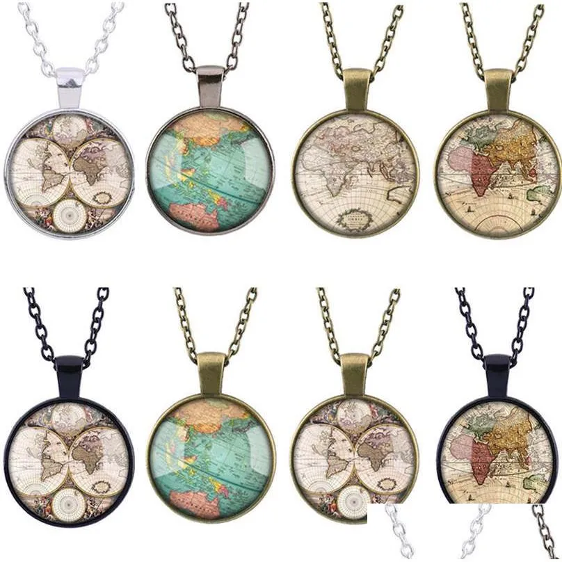 Pendant Necklaces Ancient Map Mens And Womens Time Jewelry Necklace Factory Direct Sales Gsfn121 With Chain Mix Order 20 Pieces A Lo Dhg7A