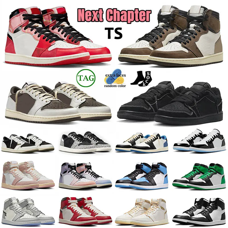 Jumpman 1 One Shoes First Low High Reverse Mokka Basketbalsneakers OG Black Phantom Next Chapter 1s Sail Lost And Found Olive Dames Dames Sportschoenen Panda UNC